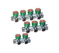 COLLETTORE LINEARE MASCHIO/FEMMINA 1"" CON RUBINETTI DI ARRESTO FAR 2 Vie 24x19