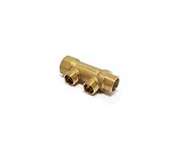 COLLETTORE LINEARE OTTONE MF 3/4" x 1/2" - 2 VIE IMPIANTO IDRAULICO ACQUA TUBO