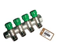 COLLETTORE LINEARE RUBINETTI Di ARRESTO 4 DERIVAZIONI IMPEX F-BRICO 3/4 x 1/2
