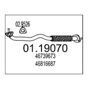 Tubo di scarico anteriore per silenziatore centrale 01.19070 MTS per ALFA ROMEO