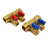 COLLETTORE NINO GIALLO C/VALVOLA A SFERA DA 3/4 x 16 2 VIE 3/4 x 1/2 x 16 TIEM