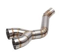 Collettore Silenziatore 60mm Moto Di Scarico Centrale Di Collegamento Tubo Slip On Per Bmw Per S1000rr Per S1000r 2010-2015 Fuga Moto Silenziatore Metà Tubo(Acciaio inossidabile)
