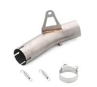 Collettore Silenziatore Per BMW Per S1000RR 2015 2016 Moto Di Scarico Centrale Di Collegamento Tubo Di Collegamento In Acciaio Inox Fuga Silenziatore 60 Millimetri Metà Tubo(Argento)
