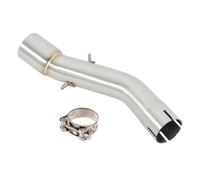 Collettore Silenziatore Silenziatore Di Scarico Moto Modificato Fuga Per SUZUKI Per DL250 Per GSX250R Moto Mid In Acciaio Inox Centrale Di Collegamento Tubo 50.8MM(Argento)