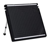 Collettore solare per piscina, 75 x 75 cm, in PE e alluminio, con capacità di 5 l, piedini di supporto regolabili 40°-60°, raccordi per tubi da 32 mm e 38 mm, per piscina fuori terra, riscaldamento