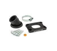 Collettore STAGE6 360° nero x AM6/Derbi x carburatori Dellorto - Polini CP