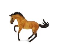 CollezionaUna figura realistica di stallone lusitano in pelle di daino con repli