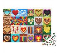 Collezione Arte Cuore Puzzles 1000 Pezzi In Colori Brillanti, Un Gioco Di Puzzle Per Pace Interiore, Ideale Per Attività in Famiglia, Regalo Di Compleanno Originale 38x26cm/1000pcs