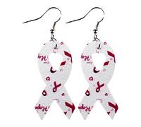 Collezione boucles d'oreilles pendantes Consapevolezza della delle donne al seno Orecchini in pelle con nastro rosa Orecchini rosa con fiocco