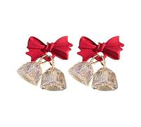 Collezione boucles d'oreilles pendantes Orecchini a fiocco in velluto rosso autunno e inverno Orecchini a campana sfera per clip regalo