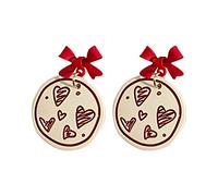 Collezione boucles d'oreilles pendantes Orecchini a fiocco in velluto rosso autunno e inverno Orecchini a campana sfera per clip regalo