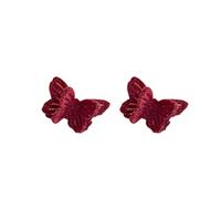 Collezione boucles d'oreilles pendantes Orecchini a fiocco in velluto rosso autunno e inverno Orecchini a campana sfera per clip regalo