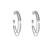 Collezione clous d'oreilles Orecchini con strass a cerchio a forma di C Orecchini pendenti sottili in oro argento con strass eleganti da sposa Accessori da donna gioielli per le donne