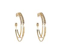 Collezione clous d'oreilles Orecchini con strass a cerchio a forma di C Orecchini pendenti sottili in oro argento con strass eleganti da sposa Accessori da donna gioielli per le donne