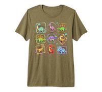 Collezione Colorata di Dinosauri per Amanti dei Dinosauri Maglietta Premium