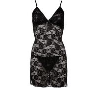 Collezione Cottelli Mediano Chemise de encait negro con tanga a juego