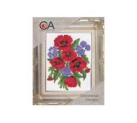 Collezione d' Arte arazzo Kit Fiori Papavero Mazzo, 100% Cotone, Multicolore, 20 x 25 x 0.1 cm