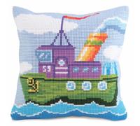 Collezione d'Arte 40 x 40 cm Mighty Tug Punto Croce Cuscino Kit