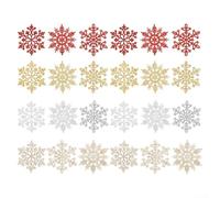 Collezione di 24 ornamenti in plastica a forma di fiocco di neve per decorazioni natalizie, progettati per migliorare gli spazi stagionali con decorazioni leggere da appendere ovunque
