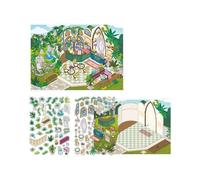 Collezione di adesivi multipli in PET per decorazioni artigianali paesaggistiche etichette artistiche adatte per spazi creativi e aree di studio adesivi artigianali in PET