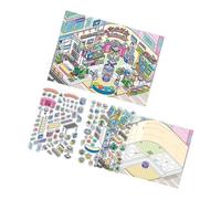 Collezione di adesivi multipli in PET per decorazioni artistiche paesaggistiche adatte per spazi creativi e aree di studio