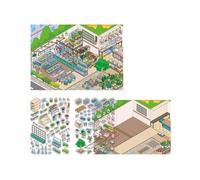 Collezione di adesivi multipli in PET per decorazioni artistiche paesaggistiche adatte per spazi creativi e aree di studio