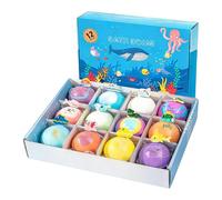 Collezione Di Bombe Da Bagno Per Bambini - Dodici Palline Da Bagnoschiuma Con Creature 'oceano, Bollicine Profumate Per La Pulizia Del Corpo Per Il Relax E La Cura Della Pelle, Spa Color