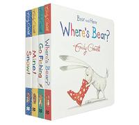 Collezione di libri della serie 4 Bear and Hare di Emily Gravett (Bear and Hare: Il mio!, Bear and Hare: Dov'è l'orso?, Bear and Hare: Vai a pescare e Bear and Hare: Snow!)