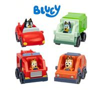 Collezione di modellini di auto della famiglia e degli amici di Blueys, modellini di auto con i personaggi Bluey, Bingo, Coco, Rusty e Muffin, decorazione da scrivania e da casa, oggetti da collezione