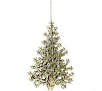 Collezione di ornamenti da appendere per le vacanze, con albero di Natale, stelle, campane, piume, con placcatura metallica elettrolitica, per la decorazione stagionale della casa e dell'albero (B)