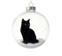 Collezione di ornamenti natalizi in vetro a forma di gatto, 7 cm, palline di cristallo 3D vivide fatte a mano per albero di Natale, ognuna con un fascino invernale unico e una storia per le vacanze e