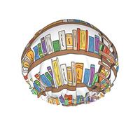 Collezione di scaffali per libri divertenti e cuffia per la a con stampa a scaletta per le donne Cuffie per la a in tessuto a doppio strato riutilizzabili Cuffie per capelli per ragazze