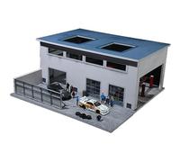 Collezione Diorama in scala 1:64 con illuminazione a LED - Include Factory Building, DTM Light Version Track, Initial D Container, e altro, perfetto per Mini GT, Time Micro, Hot Wheels, Tomica Cars
