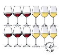 Collezione DIVINO Bormioli Rocco - Set di 12 bicchieri da vino - 6 Divino rosso 53 cl + 6 Divino bianco 44 cl eleganza a tavola