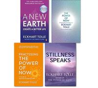 Collezione Eckhart Tolle Set di 4 libri. (Una nuova terra, La quiete parla, Praticare il potere di adesso e il potere di adesso)