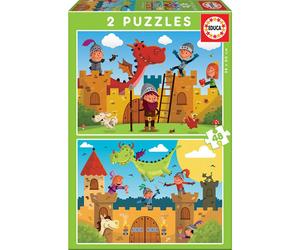 Collezione Educa 2 set con puzzle di qualità da 48 pezzi, dai 4 anni in su
