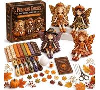 Collezione fai da te per patchwork con fatine, divertente kit da cucito per patchwork, 4 fatine dei fiori alate fatte a mano per artigiani principianti, regalo creativo fai da te per gli amanti del
