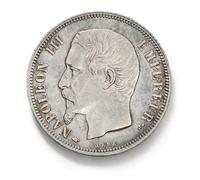 Collezione monete antiche francia, Moneta argento francesi, monete oro vecchie lire italiane, per collezionisti moneta commemorative antica europee, francia souvenir (1859 Napoleon III 1 fr.)