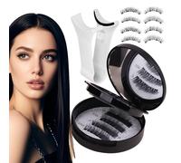 Collezione per ciglia magnetiche, kit di ciglia false a 2 pazie, ciglia finte con applicatore a clip per ciglia, impermeabile e di lunga durata, riutilizzabile ed ecologico, nero per uso casuale o