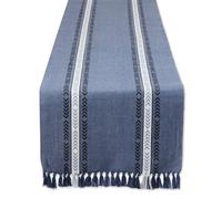 Collezione quotidiana Dii TABELLA STRIPE FRINGATA TABLE RUNNER 14X108 BLUI FRANCESE