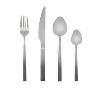 Collection Salter BW10144LGTK Ombre Set of 16 stainless steel cutlery, cutlery set for 4 persons, mirror finish, modern design, with knife, fork, spoon, teaspoon, Silver/Grey