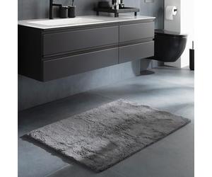 Collezione Schöner Wohnen Tappeto da bagno 40 x 60 cm - reversibile - lavabile - 100% cotone - monocolore - antracite