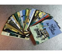 Collezione Tintin Herge - Lotto Di 27 Carte Dei Album Dei Avventure Da Tintin