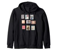 Collezione Vintage di francobolli Giapponesi Tradizionali - Giappone Felpa con Cappuccio