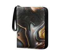 Collezioni di carte sportive per carte da baseball, carte da calcio, TCG MTG, protezione per carte da collezione, 50 pagine fino a 400 carte, effetto marmo marrone fluido, arte fluida