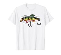 Collezionista Esche Vintage Pescatore Serio da Pesca Antiche Maglietta
