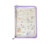 Collezionista trasparente con sacchetti postali - Agenda per quaderno a 6 fori, raccoglitore ad angolo organizer per studenti, diario A5 A6, custodia per quaderno da viaggio, protezione in PVC per not