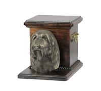 Urna in legno di Collie barbuto urna di cremazione per le ceneri del cane