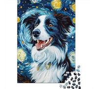 Collie di frontiera Puzzle Impossibili 1000Pcs Cane d'arte Decorazione Per La Casa. Rilassamento E Intelligence Per Adulti E Ragazzi Da 14 Anni 1000pcs (75x50cm)