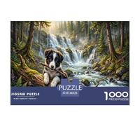 Collie di frontieraJigsaw Puzzle Impossibili 1000 Pezzi Cascata forestale Decorazione Per La Casa. Giochi Rilassamento E Intelligence Per Adulti E Ragazzi Da 14 Anni 38x26cm/1000pcs